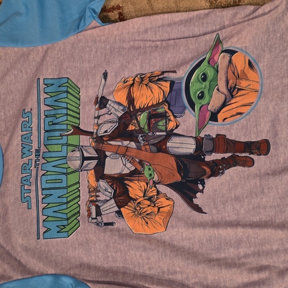 STAR WARS THE MANDALORIAN BOYS 3 PIECE SHORTS PAJAMA SET SIZE 8 - Picture 7 of 12